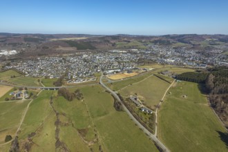 Aerial view, aerial view Bigge, Olsberg, Sauerland, North Rhine-Westphalia, Germany, DE, Europe,