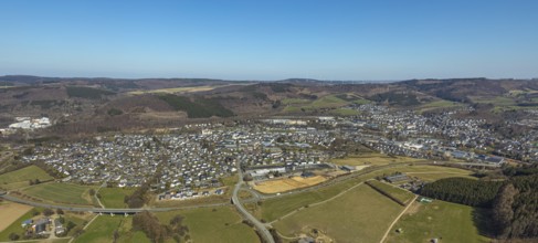 Aerial view, aerial view Bigge, Olsberg, Sauerland, North Rhine-Westphalia, Germany, DE, Europe,