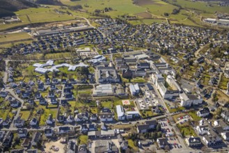 Aerial view, local view Bigge, Josefsheim Bigge, Elisabeth-Klinik Bigge, Josefs Brauerei, Olsberg,