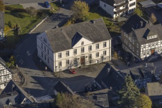 Aerial view, district court and court museum Bad Fredeburg in the district Fredeburg in