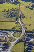 Aerial view, new development area Bottschüre-Süd with feeder road B480 in the district Bigge in