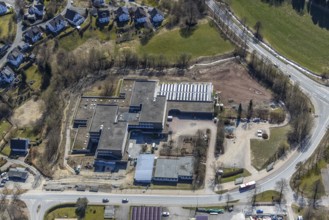 Aerial photo, Erich Kästner-Realschule, Fredeburg, Schmallenberg, Sauerland, North