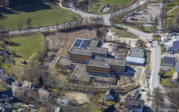Aerial photo, Erich Kästner-Realschule, Fredeburg, Schmallenberg, Sauerland, North
