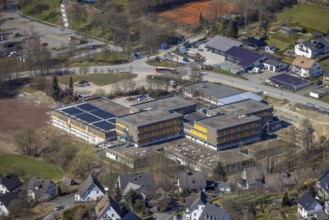 Aerial photo, Erich Kästner-Realschule, Fredeburg, Schmallenberg, Sauerland, North