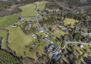 Aerial photo, Hotel Jagdhaus Wiese, hunting lodge, Schmallenberg, Sauerland, North
