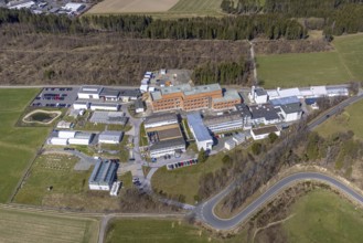 Aerial view, new laboratory building on the premises of the Fraunhofer Institute for Molecular