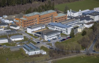 Aerial view, new laboratory building on the premises of the Fraunhofer Institute for Molecular