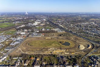 Aerial view, Former racecourse becomes a residential neighbourhood, Project Living by the lake at
