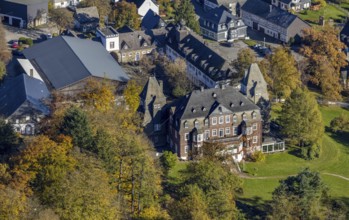 Aerial view, Hotel Schloss Gevelinghausen in the district of Gevelinghausen in Olsberg, Sauerland,