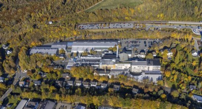 Luftbild, Werk Oventrop Armaturen im Ortsteil Bigge in Olsberg, Sauerland, Nordrhein-Westfalen,