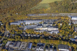 Luftbild, Werk Oventrop Armaturen im Ortsteil Bigge in Olsberg, Sauerland, Nordrhein-Westfalen,