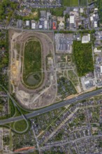 Aerial view of the former trotting track in the Hillerheide district, ISEK project Wohnen am