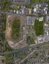 Aerial view of the former trotting track in the Hillerheide district, ISEK project Wohnen am