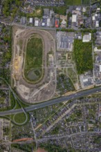 Aerial view of the former trotting track in the Hillerheide district, ISEK project Wohnen am