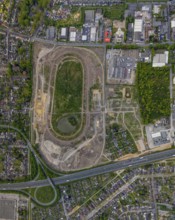 Aerial view of the former trotting track in the Hillerheide district, ISEK project Wohnen am