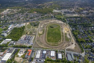 Aerial view of the former trotting track in the Hillerheide district, ISEK project Wohnen am