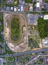 Aerial view of the former trotting track in the Hillerheide district, ISEK project Wohnen am