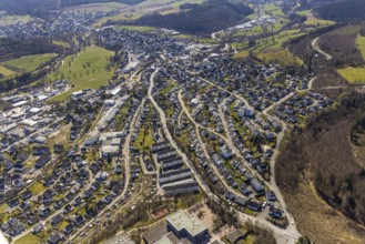 Aerial view, local view, Schmallenberg, Sauerland, North Rhine-Westphalia, Germany, DE, Europe,