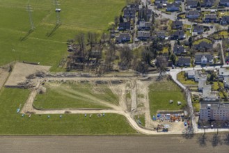 Aerial view, construction site, construction area Altes Feld II, Breslauer Straße, Schmallenberg,