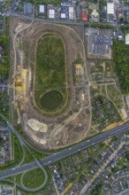 Aerial view of the former trotting track in the Hillerheide district, ISEK project Wohnen am