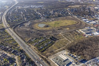 Aerial view, Former racecourse becomes a residential neighbourhood, Project Living by the lake at