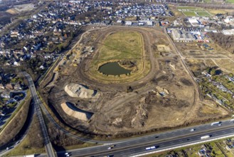 Aerial view, Former racecourse becomes a residential neighbourhood, Project Living by the lake at