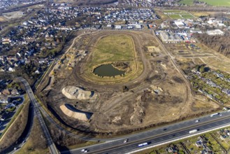 Aerial view, Former racecourse becomes a residential neighbourhood, Project Living by the lake at
