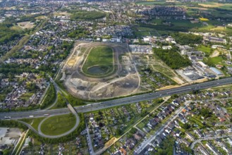 Aerial view of the former trotting track in the Hillerheide district, ISEK project Wohnen am