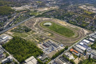 Aerial view of the former trotting track in the Hillerheide district, ISEK project Wohnen am