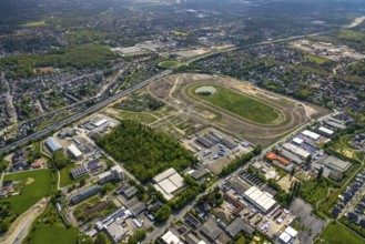Aerial view of the former trotting track in the Hillerheide district, ISEK project Wohnen am
