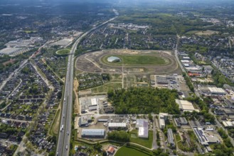 Aerial view of the former trotting track in the Hillerheide district, ISEK project Wohnen am