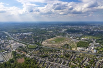 Aerial view of the former trotting track in the Hillerheide district, ISEK project Wohnen am
