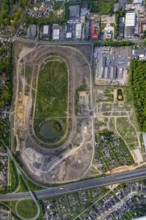 Aerial view of the former trotting track in the Hillerheide district, ISEK project Wohnen am
