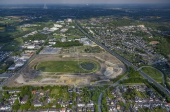 Aerial view of the former trotting track in the Hillerheide district, ISEK project Wohnen am