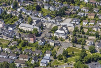 Aerial photo, Olpe district administration, Olpe town, Olpe, Sauerland, North Rhine-Westphalia,