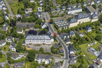 Aerial photo, Städtisches Gymnasium Olpe, Olpe-Stadt, Olpe, Sauerland, North Rhine-Westphalia,