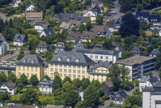 Aerial photo, Städtisches Gymnasium Olpe, Olpe-Stadt, Olpe, Sauerland, North Rhine-Westphalia,