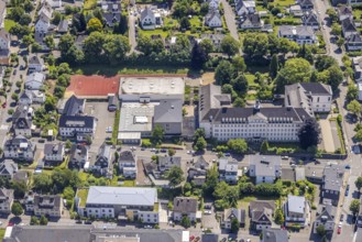 Aerial photo, St.-Franziskus-Schule, Gymnasium und Realschule, Olpe-Stadt, Olpe, Sauerland, North