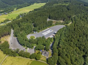 Aerial photo, traffic training area Olpe, Daimlerweg, Stachelau, Olpe, Sauerland, North