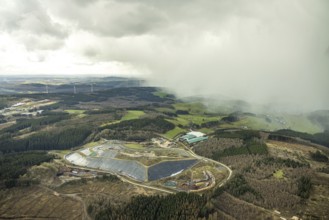 Aerial view, Olper Entsorgungszentrum GmbH, Oberveischede Unterneger, Olpe, Sauerland, Kreis Olpe,