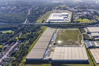 Aerial view, SEGRO Logistics Park Oberhausen, Edeka central warehouse Oberhausen and Sterkrade