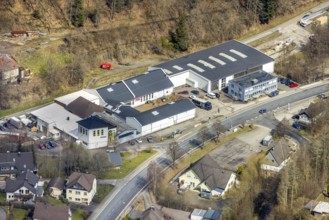 Aerial photo, Hermes & Harrer GmbH, Oberveischeder Straße, Oberveischede, Olpe, Sauerland, Kreis