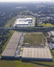 Aerial view, SEGRO Logistics Park Oberhausen, Edeka central warehouse Oberhausen and Sterkrade
