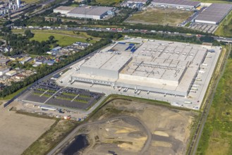 Aerial view, Edeka central warehouse Oberhausen as well as SEGRO Logistics Park Oberhausen and