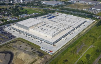 Aerial view, Edeka central warehouse Oberhausen, Logport 5, Logport V, Schwarze Heide, Oberhausen,