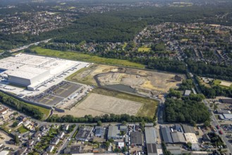 Aerial view, Edeka central warehouse Oberhausen, Logport 5, Logport V, Schwarze Heide, Oberhausen,