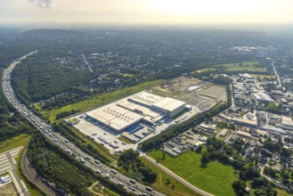 Aerial view, Edeka central warehouse Oberhausen, Logport 5, Logport V, Schwarze Heide, Oberhausen,