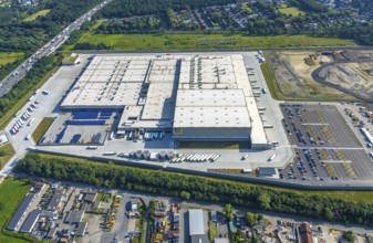 Aerial view, Edeka central warehouse Oberhausen, Logport 5, Logport V, Schwarze Heide, Oberhausen,