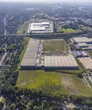 Aerial view, SEGRO Logistics Park Oberhausen, Edeka central warehouse Oberhausen and Sterkrade