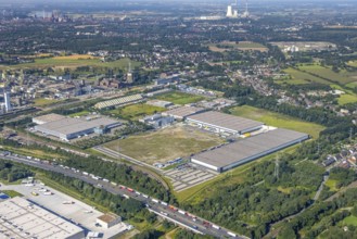 Aerial view, SEGRO Logistics Park Oberhausen and Lekkerland Logistics Centre Oberhausen in the